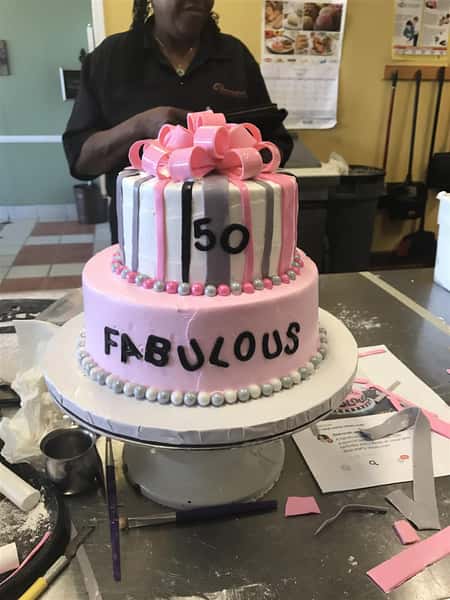 50 and fabulous birthday cake