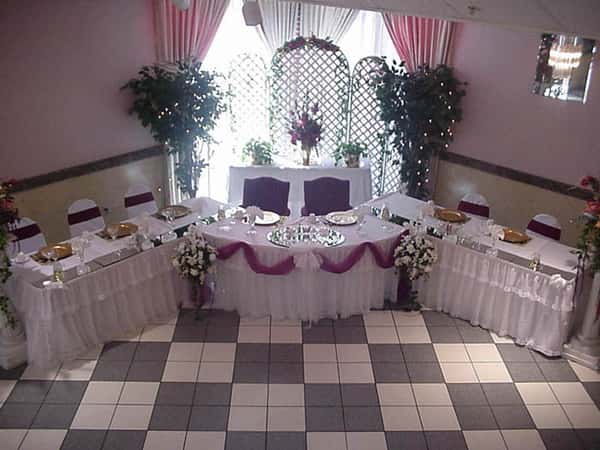 decorated serving tables