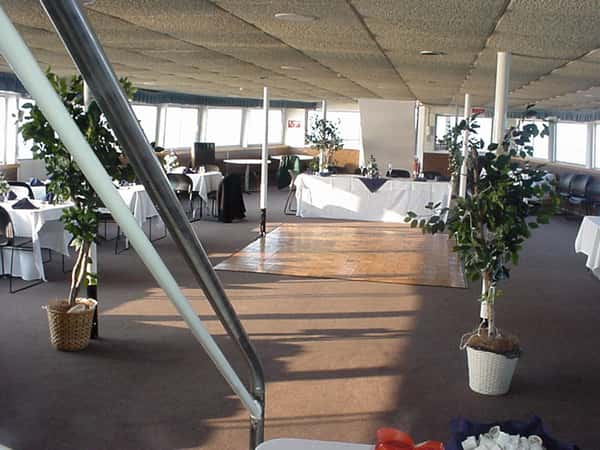 room with decorated tables