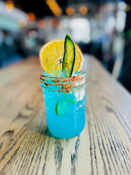 Blue, refreshing and delicious margarita