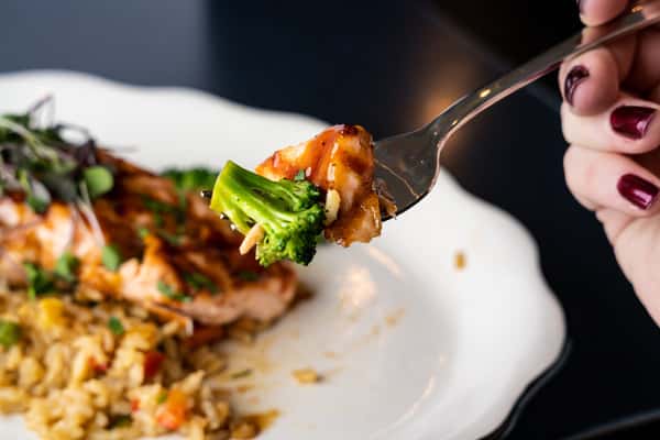 Teriyaki salmon and Fried rice