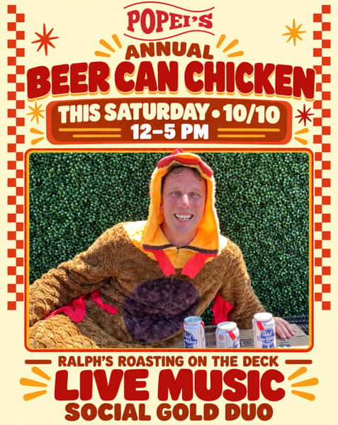 🚨 NEW DATE, SAME GREAT TRADITION! 🍗🍻
Our annual Beer Can Chicken is now happening THIS SATURDAY, 10/10, from 12–5 PM!
Join us on the deck at Popei’s for Ralph’s roasted chicken, live music by Social Gold Duo, and an afternoon of good food and great company! 🎶
Spread the word, grab your crew, and we’ll see you Saturday! 🙌
#popeisclambar #popeiscoram #lifoodie #beercanchicken #lirestaurants