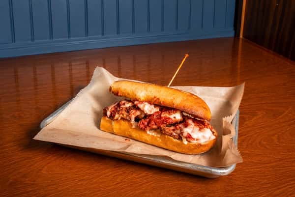 Half-Chicken Parmesan sandwich