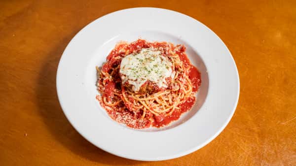 Lunch Portion of Eggplant Parmesan Pasta