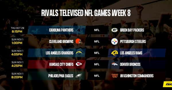 Week 8 NFL Games we will be airing at Rivals Brew Pub