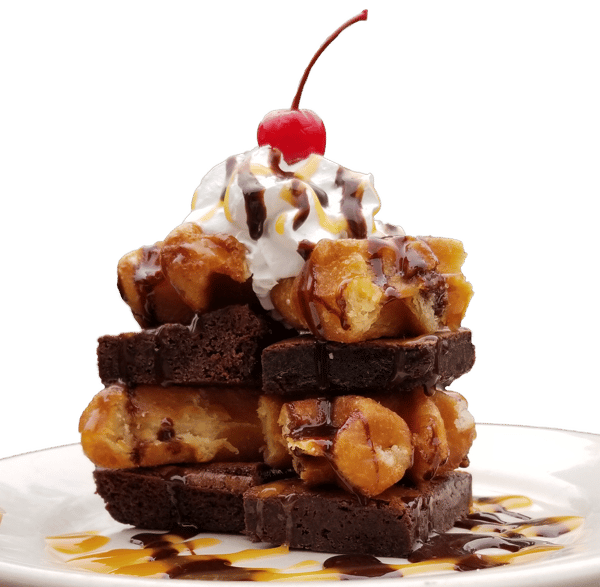 Fudge Brownie Waffle Tower