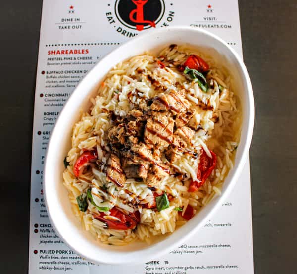 Margherita Chicken Orzo Bowl