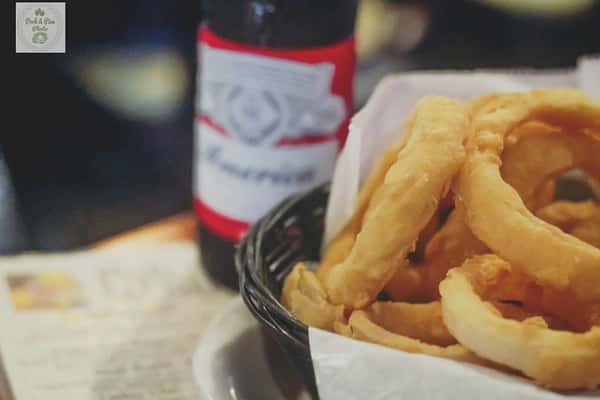 onion rings and beer