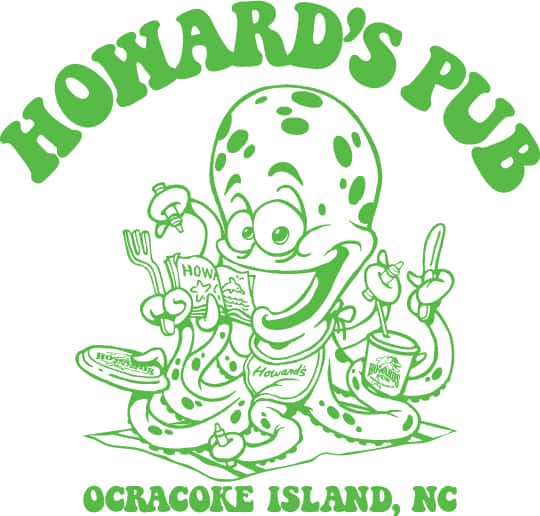 Howard's Pub Ocracoke Island, NC cartoon octopus t-shirt.