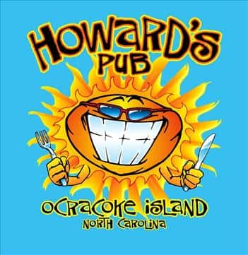 Howard's Pub ocracoke island, north carolina - sun holding knife and fork t-shirt.