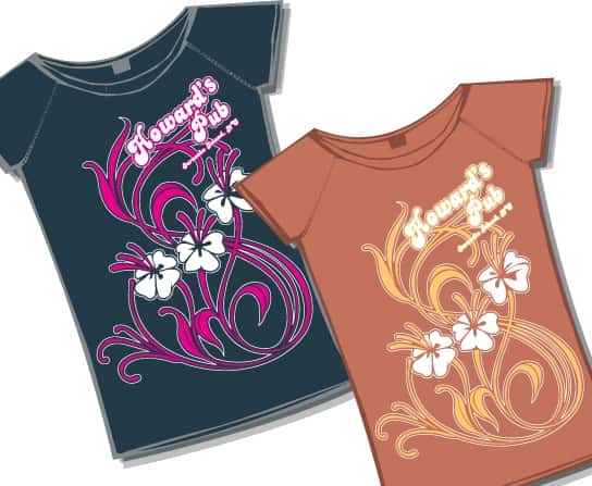 Howard's Pub Ocracoke Island, NC hawaiian flower design t-shirts
