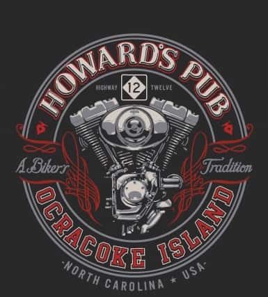 Howard's Pub Ocracoke Island, North Carolina, USA Highway 12 biker t-shirt.