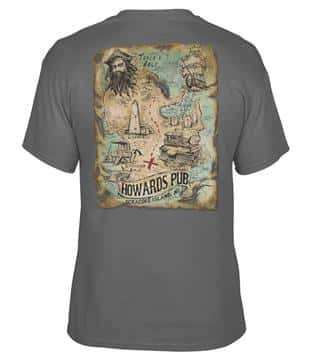 Howard's Pub Ocracoke Island, NC T-shirt with treasure map