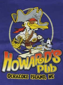 Howard's Pub seagull pirate cartoon drawing t-shirt