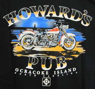 Howard's Pub, Ocracoke Island, North Carolina motorcycle drawing t-shirt