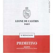 Primitivo AKA Zinfandel 2018 Leone DE Castris 1665, Medaglione, Italy