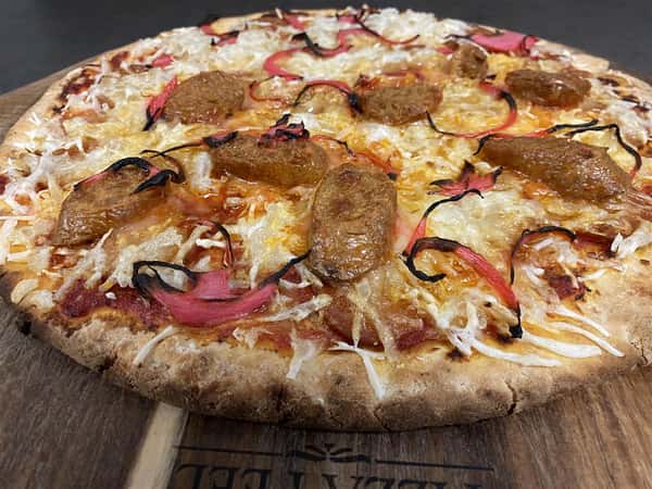 Vegan GF Meatza pizza