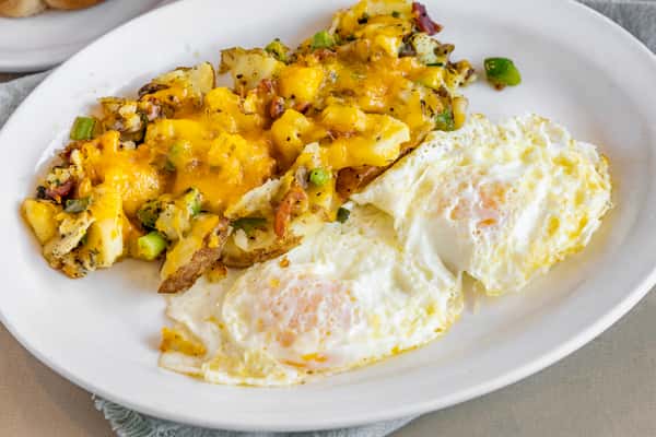 Eggs and hash browns