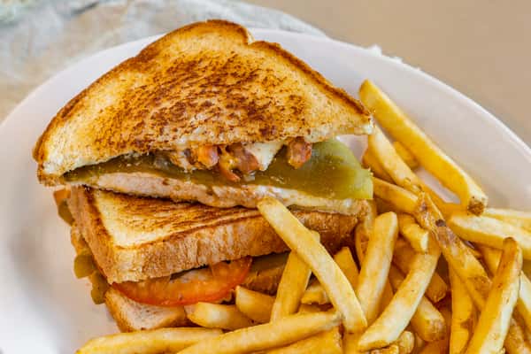 Kokopeli Chicken Sandwich with fries