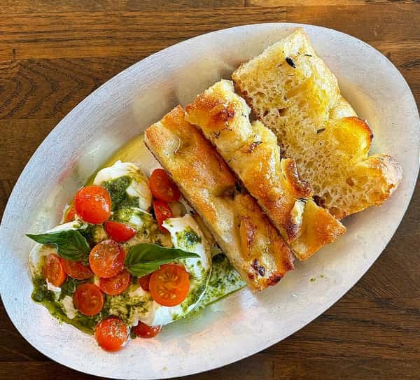 BURRATA CHEESE WITH HOUSE MADE FOCCACIA
