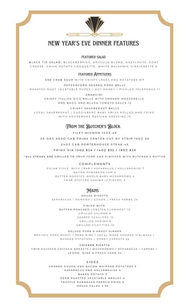 NYE Dinner Features