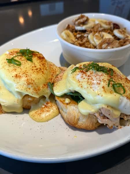 Eggs Benedict w/ Banana Parfait