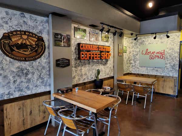 Lazydaze South Austin Interior Cannabis Culture Coffeeshop Sitting Area