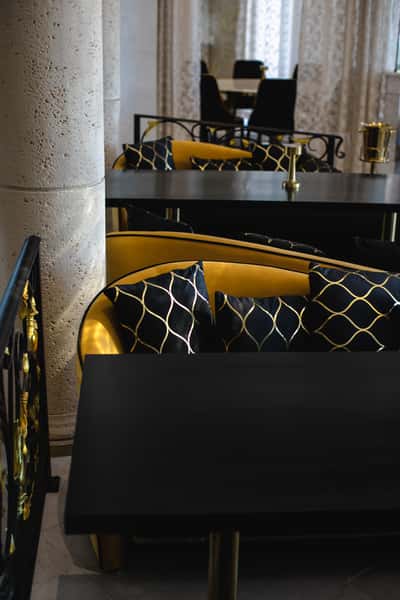 Comfortable seating for diners at Zakia