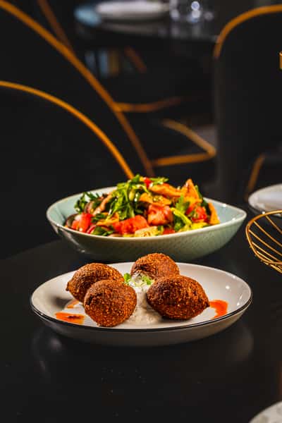falafel and salad