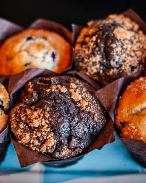 Blueberry and double chocolate chunk muffins