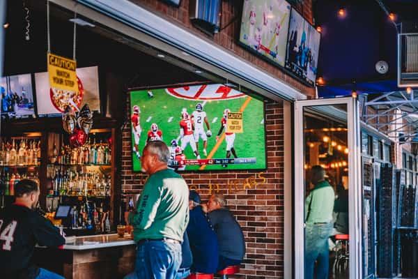 Bar patio doors open