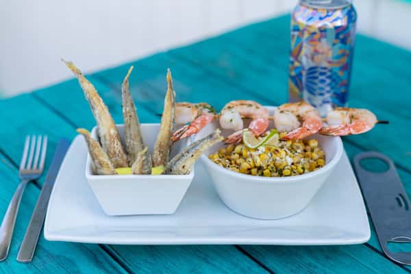 smelt and elote