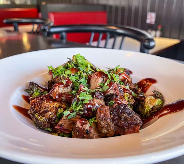 Crispy Brussel Sprouts & Chopped Brisket