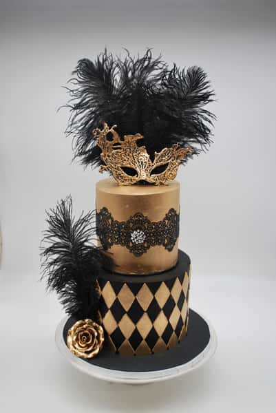 2 tier black and gold designs