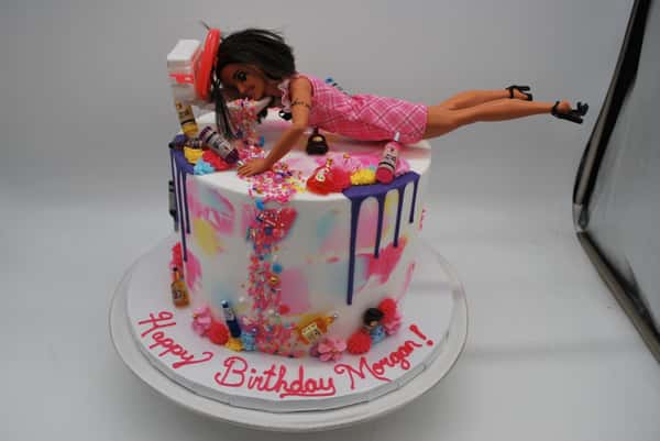 turning 21 drunk barbie cake #2