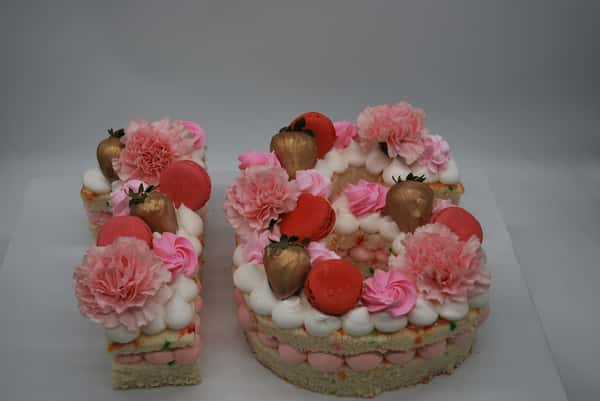 cut to shape naked number cake