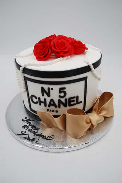 chanel no 5 with gold bow