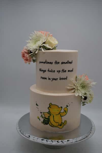 light pink 2 tier classic pooh