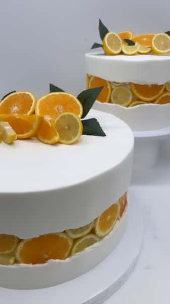 Lemon and orange fault cake