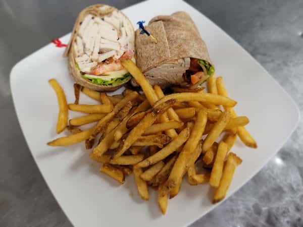 Turkey Club Wrap with Fresh, Real, Oven Roasted Turkey Breast