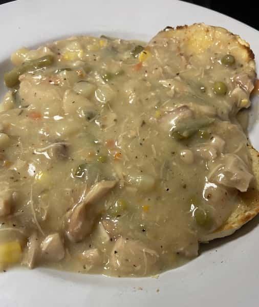 Chicken Stew over Biscuits