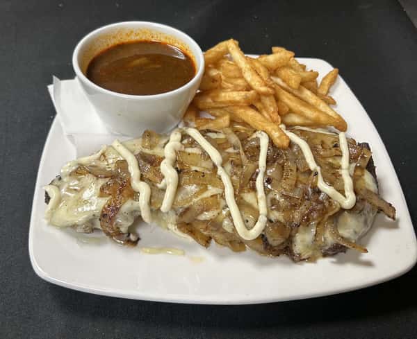 Open Faced Prime Rib Sandwich au jus