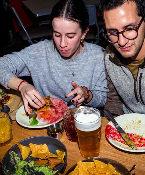 Customers Enjoying their Food