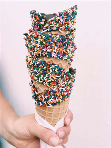a stack of ice cream cones