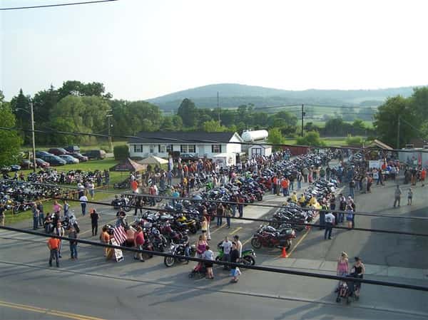 People and motorcycles