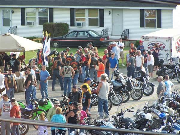 People and motorcycles