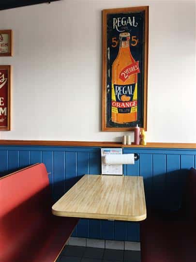 a dining booth