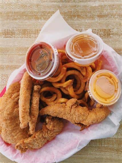 Chicken Tenders and Curly Fries