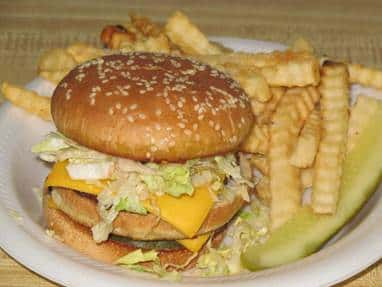 burger and fries