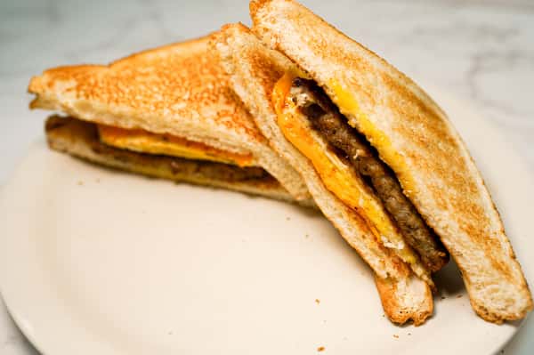 Egg, Meat & Cheese on Toast